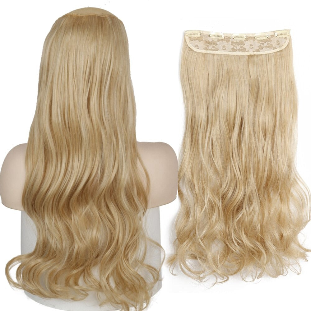 Women's Clip-In Hair Extensions Long Straight Curly High-Temperature Fiber 24
