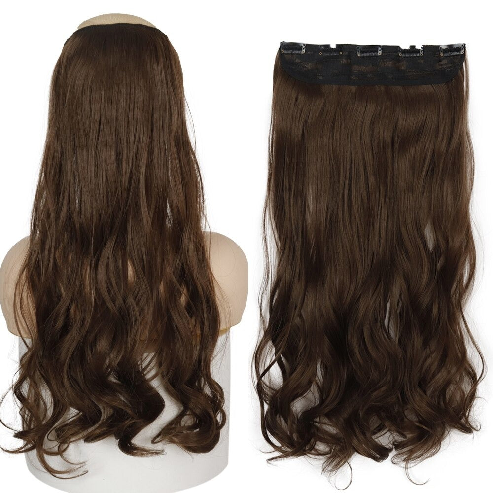 Women's Clip-In Hair Extensions Long Straight Curly High-Temperature Fiber 24