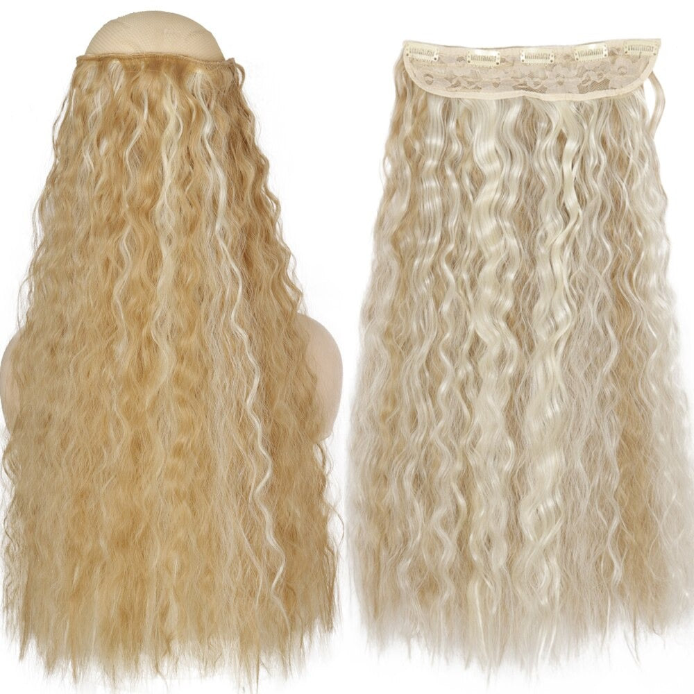 Women's Clip-In Hair Extensions Long Straight Curly High-Temperature Fiber 25