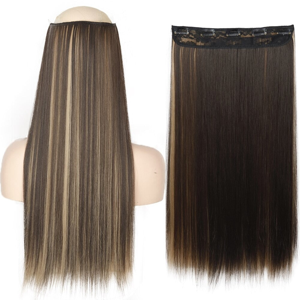 Women's Clip-In Hair Extensions Long Straight Curly High-Temperature Fiber 26