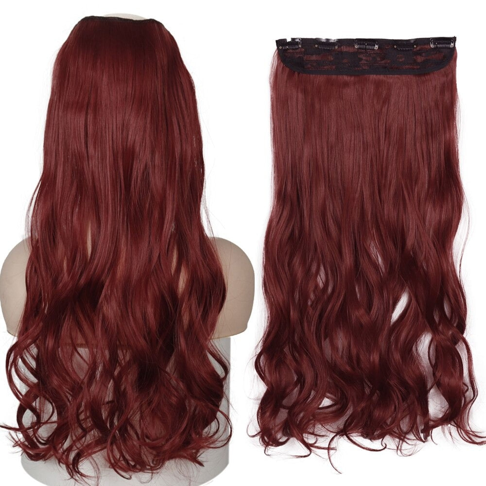 Women's Clip-In Hair Extensions Long Straight Curly High-Temperature Fiber 27