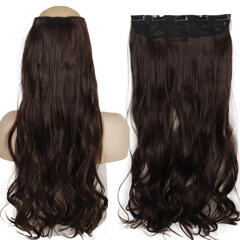 Women's Clip-In Hair Extensions Long Straight Curly High-Temperature Fiber 28