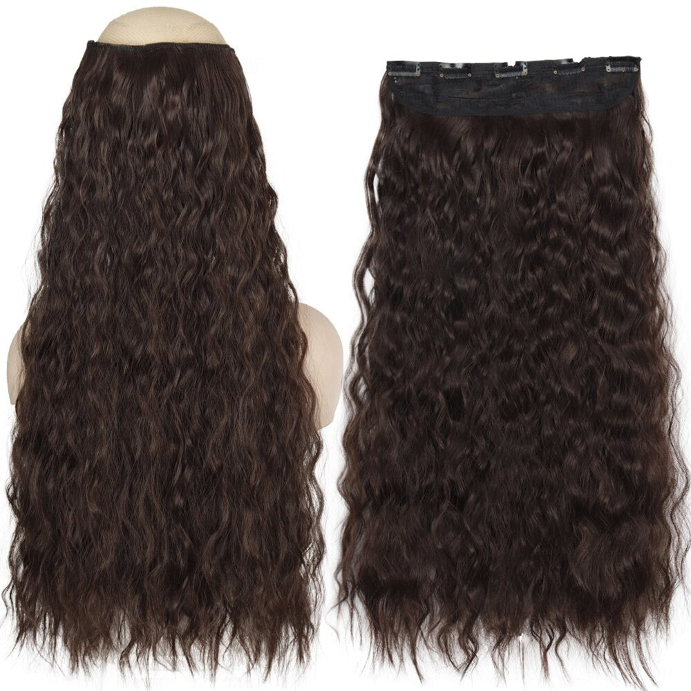 Women's Clip-In Hair Extensions Long Straight Curly High-Temperature Fiber 30
