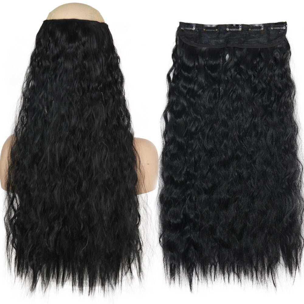 Women's Clip-In Hair Extensions Long Straight Curly High-Temperature Fiber 31