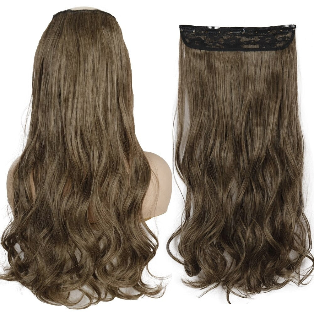 Women's Clip-In Hair Extensions Long Straight Curly High-Temperature Fiber 32