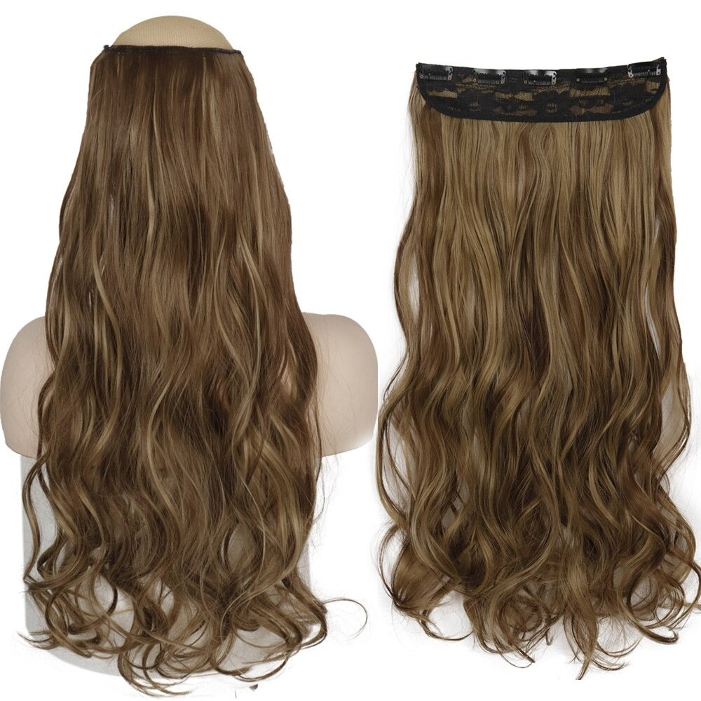 Women's Clip-In Hair Extensions Long Straight Curly High-Temperature Fiber 34