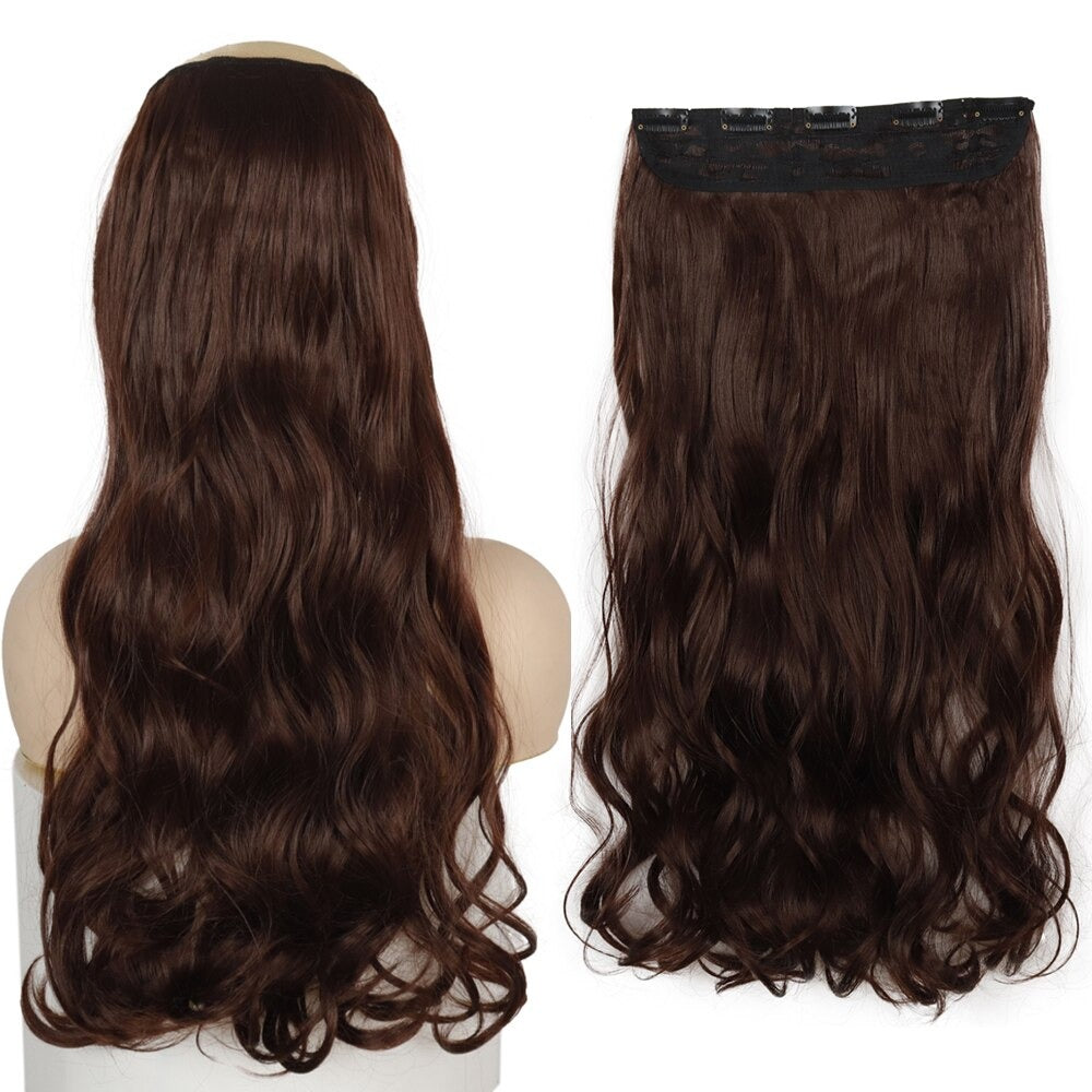 Women's Clip-In Hair Extensions Long Straight Curly High-Temperature Fiber 35