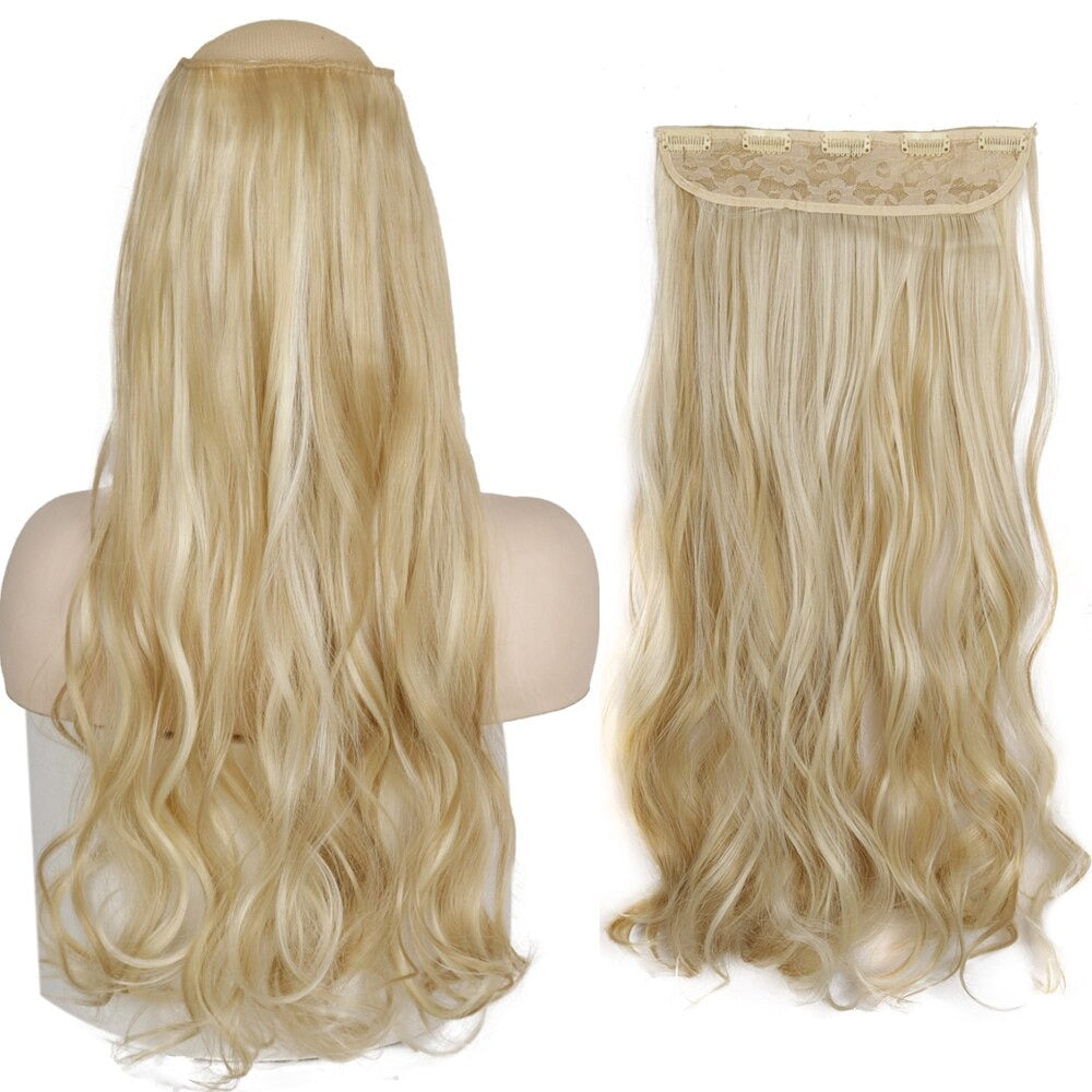 Women's Clip-In Hair Extensions Long Straight Curly High-Temperature Fiber 36