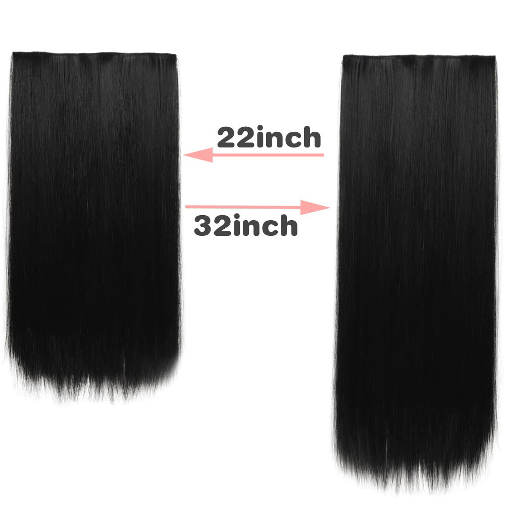 Women's Clip-In Hair Extensions Long Straight Curly High-Temperature Fiber 3