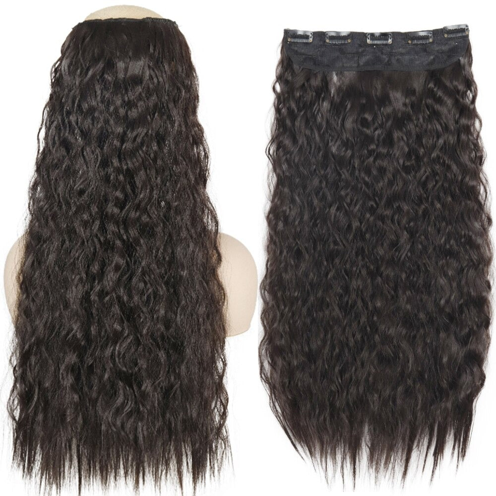 Women's Clip-In Hair Extensions Long Straight Curly High-Temperature Fiber 41