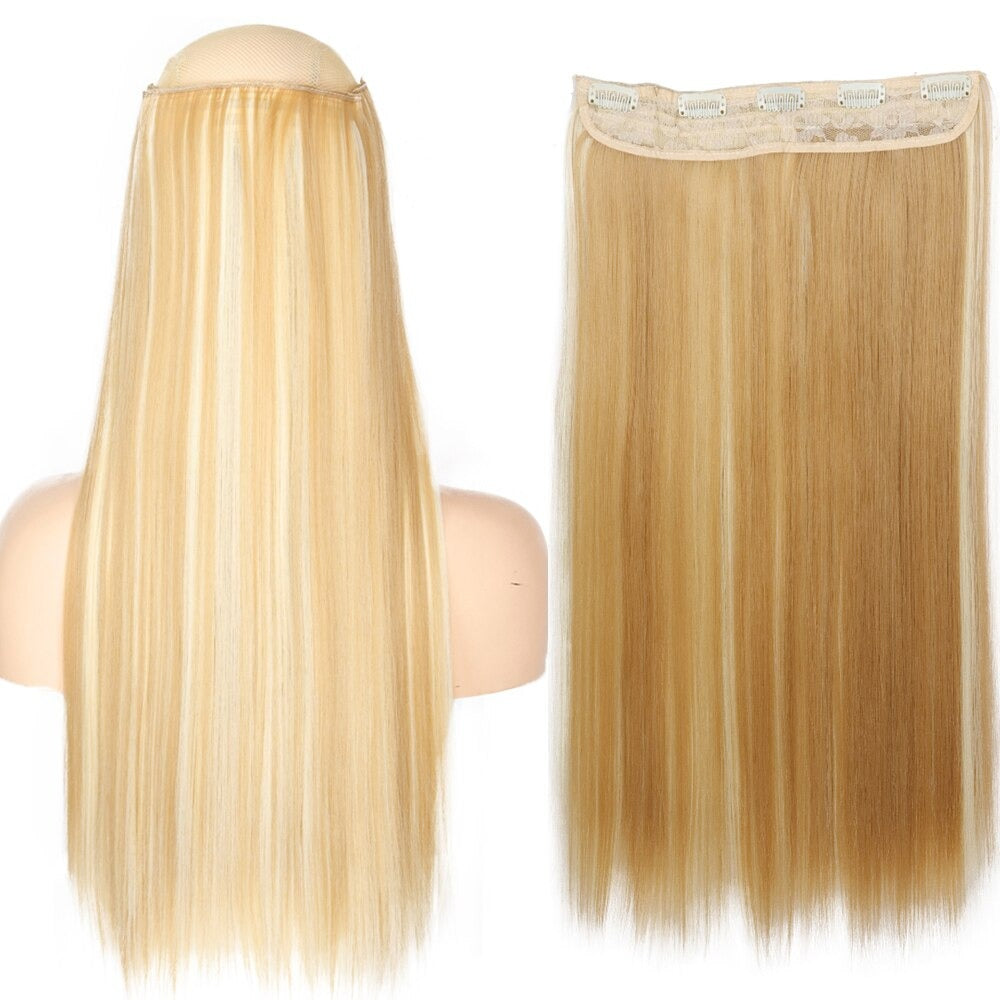 Women's Clip-In Hair Extensions Long Straight Curly High-Temperature Fiber 46