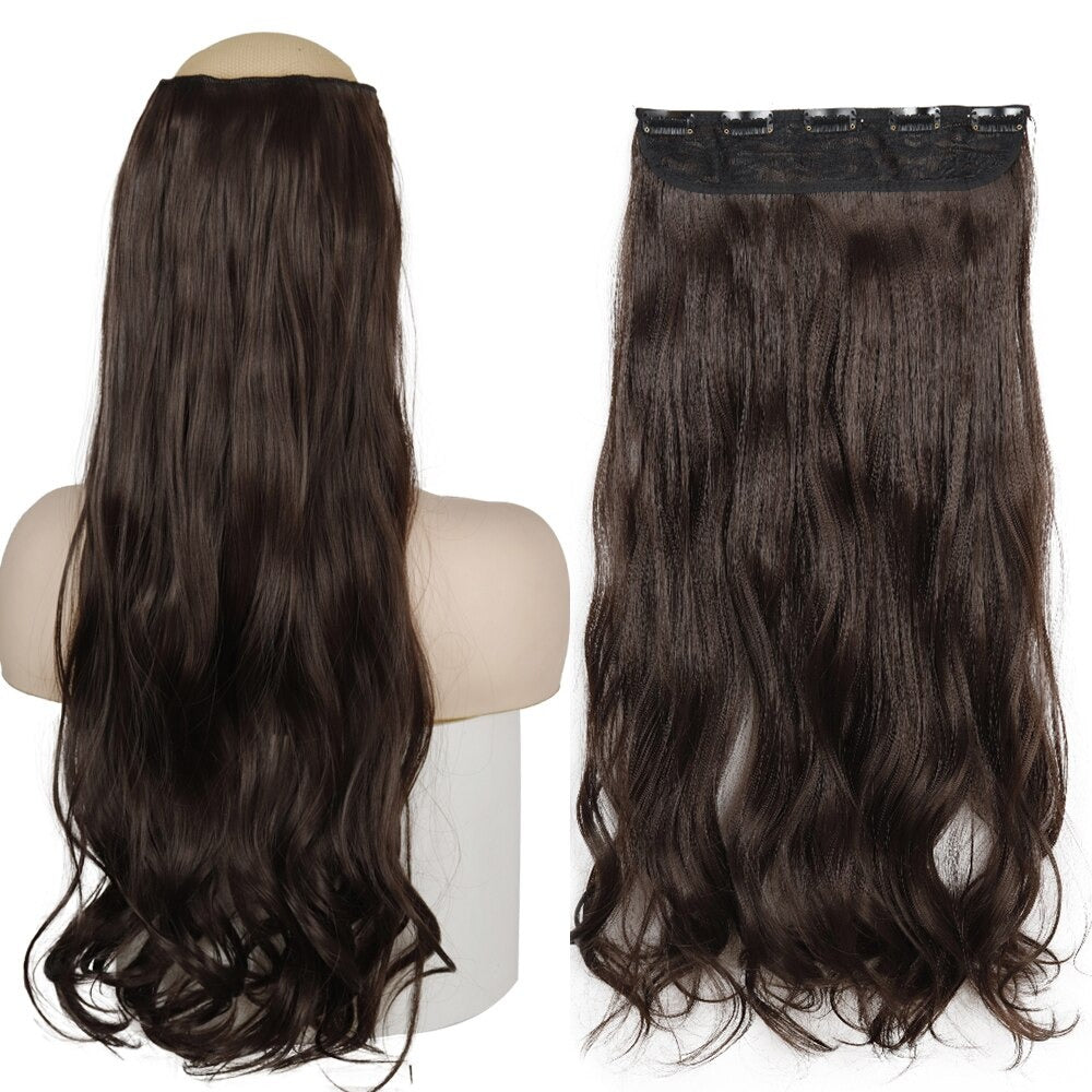 Women's Clip-In Hair Extensions Long Straight Curly High-Temperature Fiber 47