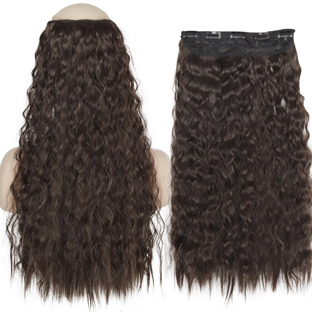 Women's Clip-In Hair Extensions Long Straight Curly High-Temperature Fiber 48