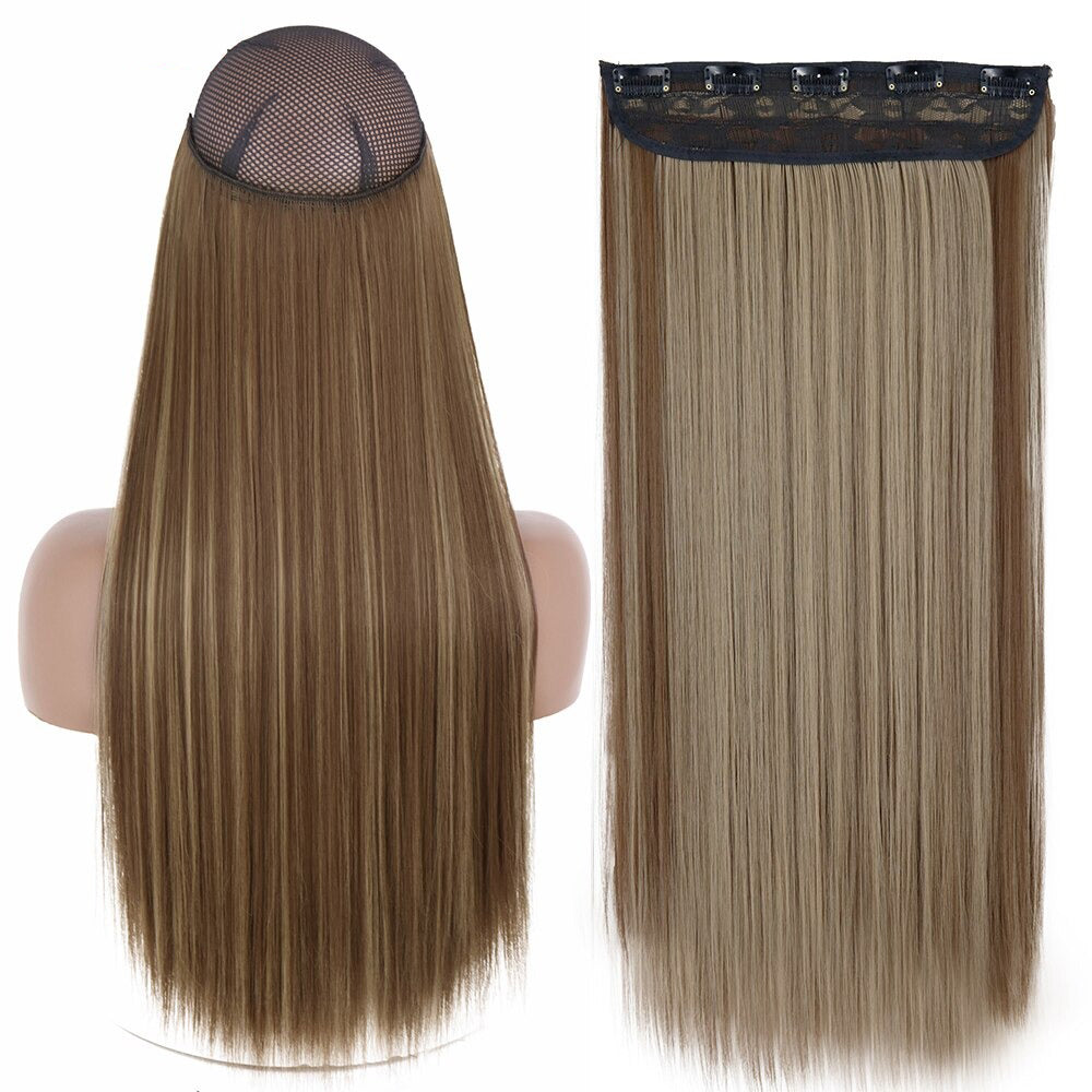 Women's Clip-In Hair Extensions Long Straight Curly High-Temperature Fiber 49
