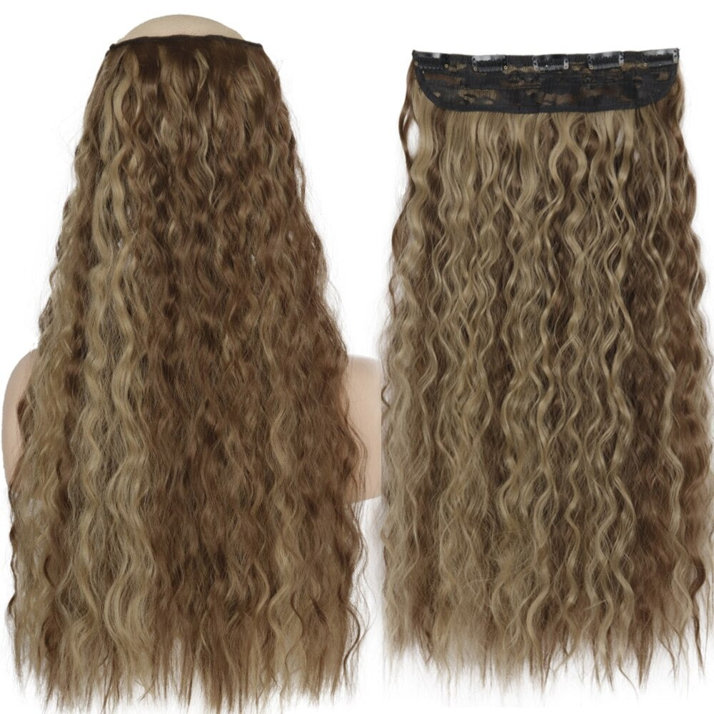 Women's Clip-In Hair Extensions Long Straight Curly High-Temperature Fiber 52