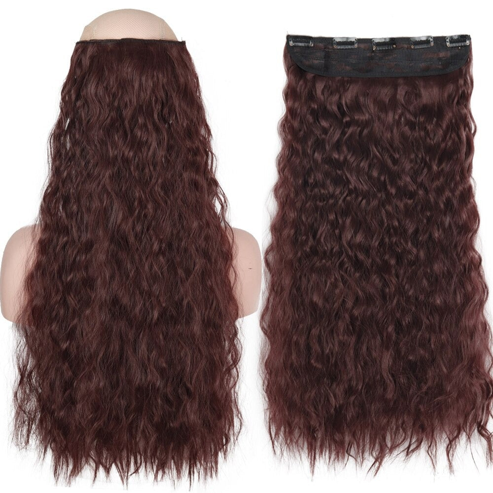 Women's Clip-In Hair Extensions Long Straight Curly High-Temperature Fiber 53