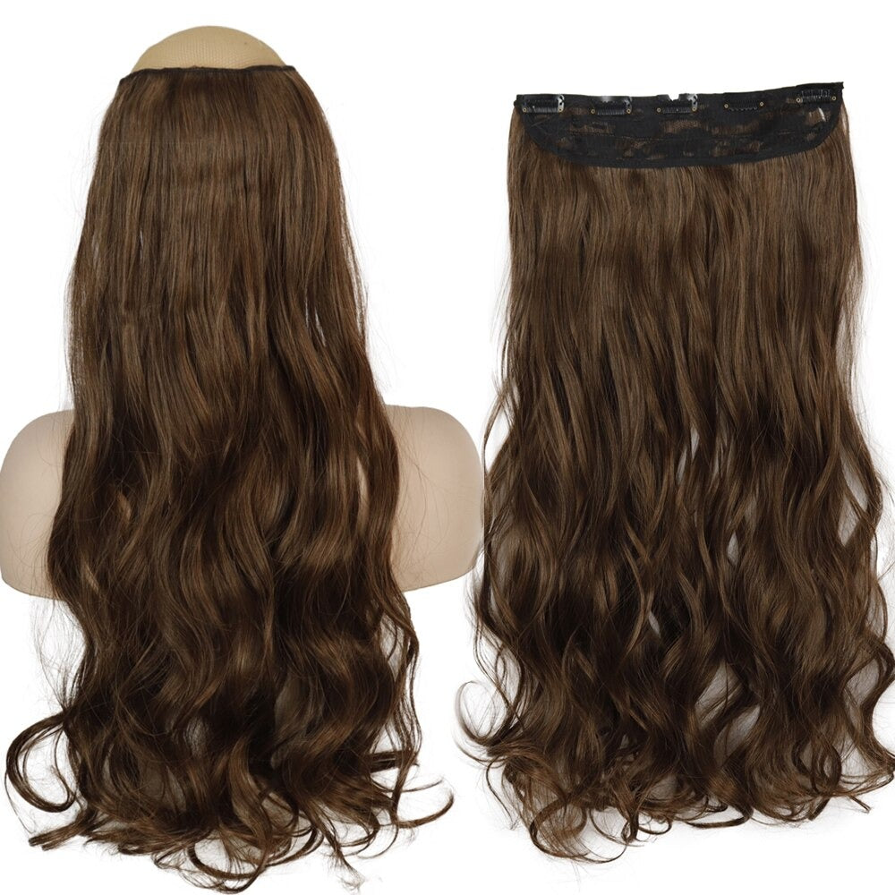 Women's Clip-In Hair Extensions Long Straight Curly High-Temperature Fiber 55