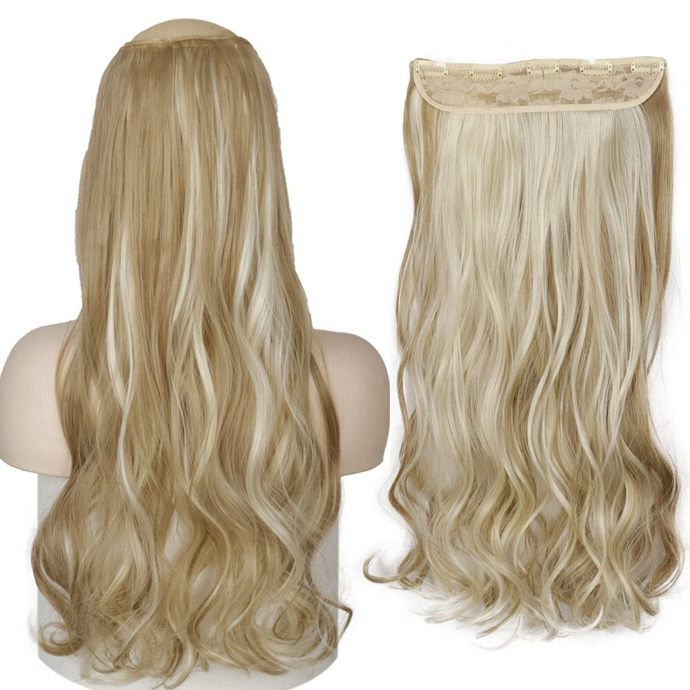 Women's Clip-In Hair Extensions Long Straight Curly High-Temperature Fiber 56