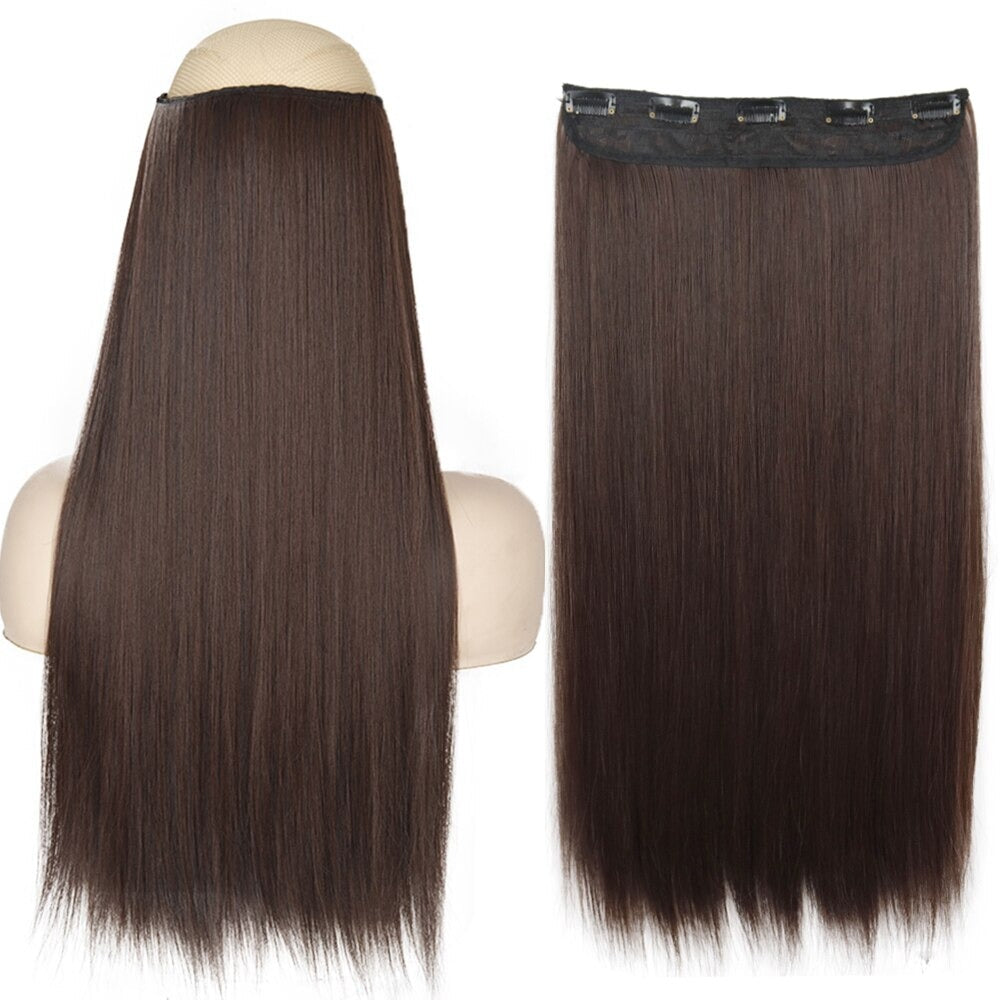 Women's Clip-In Hair Extensions Long Straight Curly High-Temperature Fiber 58