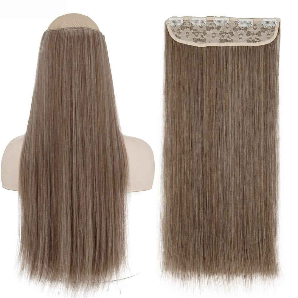 Women's Clip-In Hair Extensions Long Straight Curly High-Temperature Fiber 60
