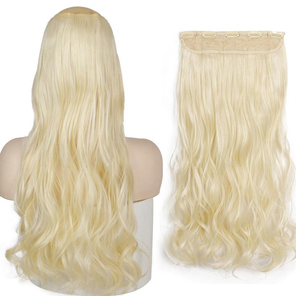 Women's Clip-In Hair Extensions Long Straight Curly High-Temperature Fiber 61