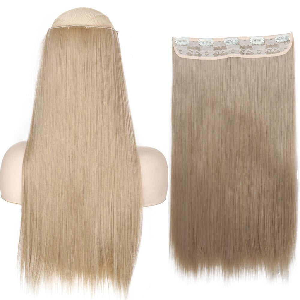 Women's Clip-In Hair Extensions Long Straight Curly High-Temperature Fiber 63