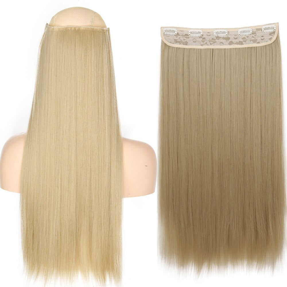Women's Clip-In Hair Extensions Long Straight Curly High-Temperature Fiber 64