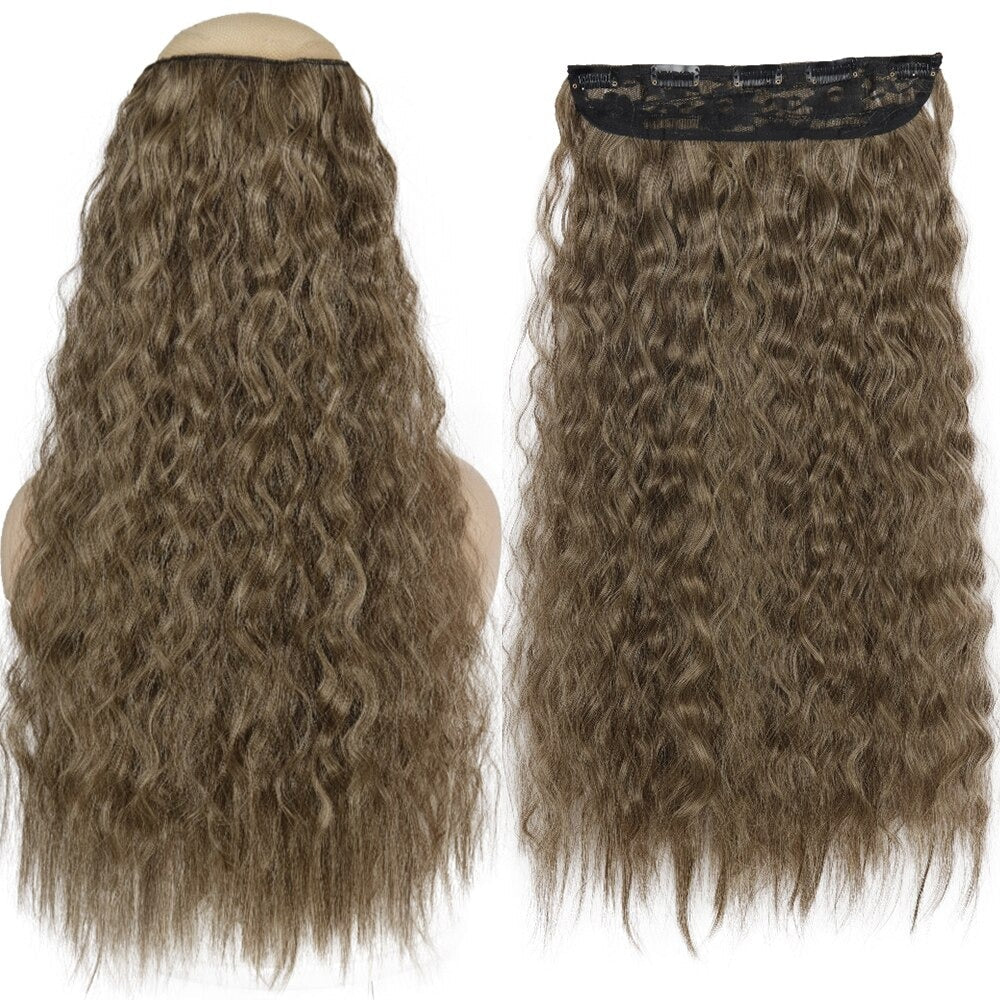 Women's Clip-In Hair Extensions Long Straight Curly High-Temperature Fiber 66