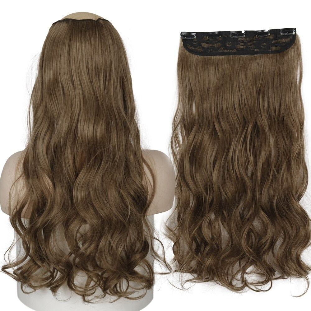 Women's Clip-In Hair Extensions Long Straight Curly High-Temperature Fiber 69