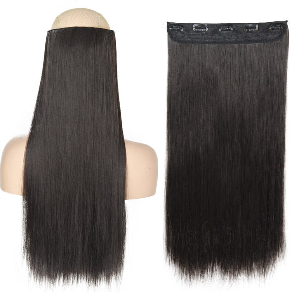 Women's Clip-In Hair Extensions Long Straight Curly High-Temperature Fiber 7
