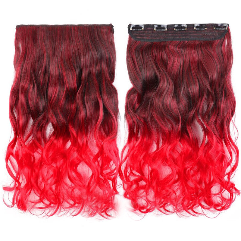 Women's Clip-In Ombre Hair Extensions 22 Inches Curly High-Temperature Fiber 15