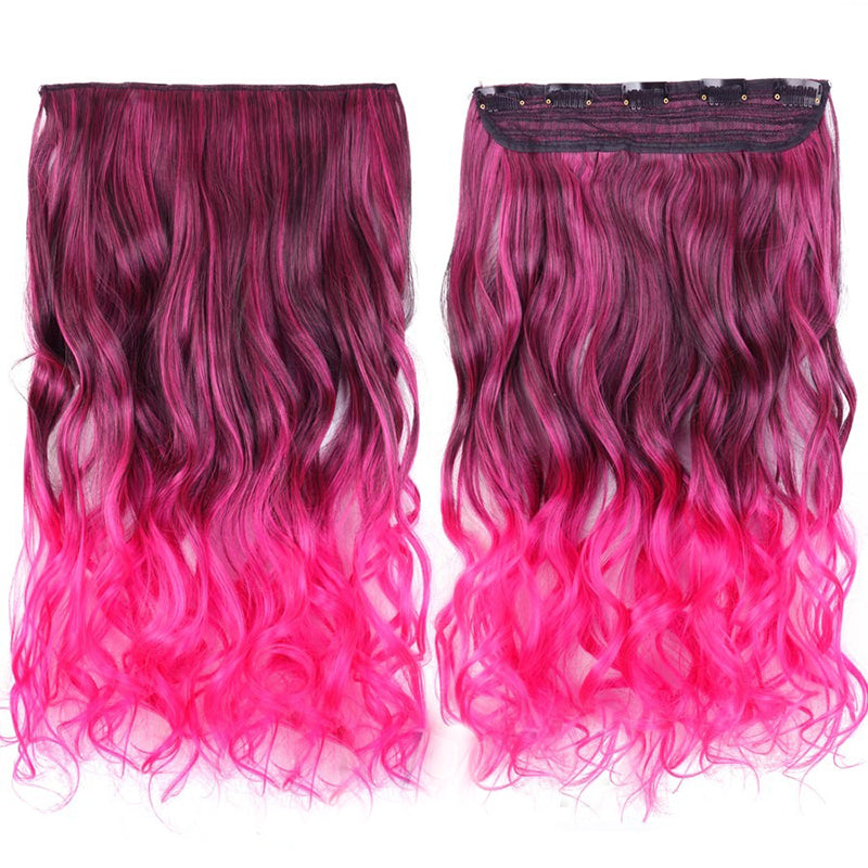 Women's Clip-In Ombre Hair Extensions 22 Inches Curly High-Temperature Fiber 16