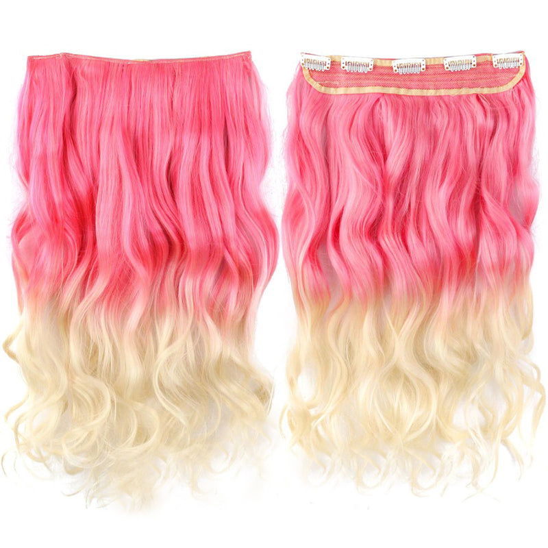 Women's Clip-In Ombre Hair Extensions 22 Inches Curly High-Temperature Fiber 23