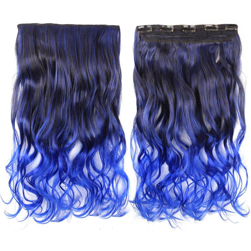 Women's Clip-In Ombre Hair Extensions 22 Inches Curly High-Temperature Fiber 24