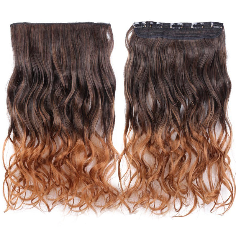 Women's Clip-In Ombre Hair Extensions 22 Inches Curly High-Temperature Fiber 26