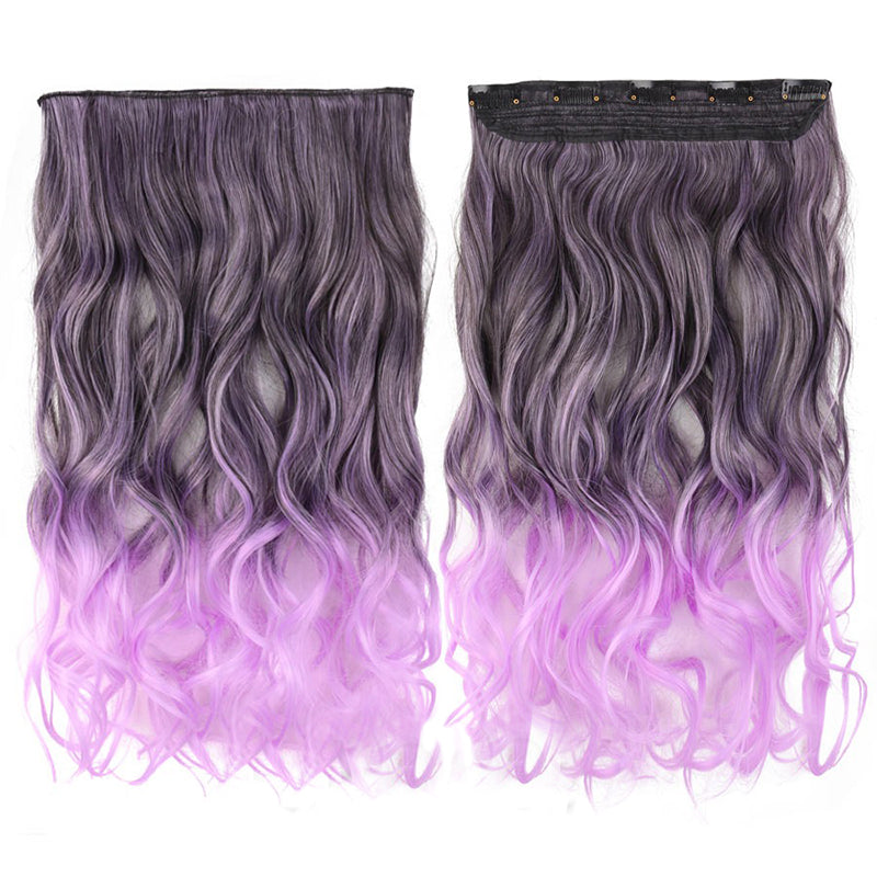 Women's Clip-In Ombre Hair Extensions 22 Inches Curly High-Temperature Fiber 27