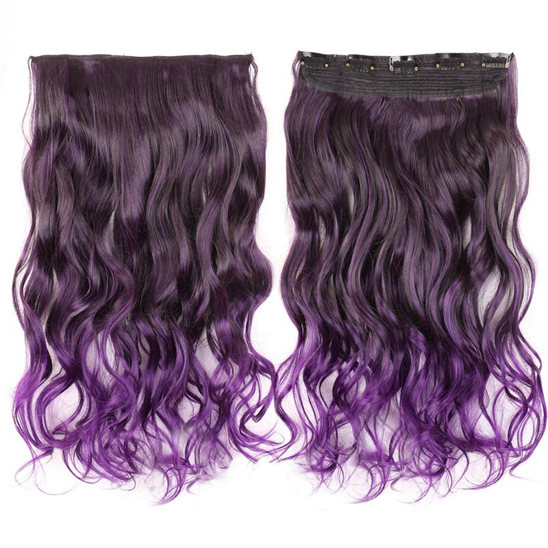 Women's Clip-In Ombre Hair Extensions 22 Inches Curly High-Temperature Fiber 28