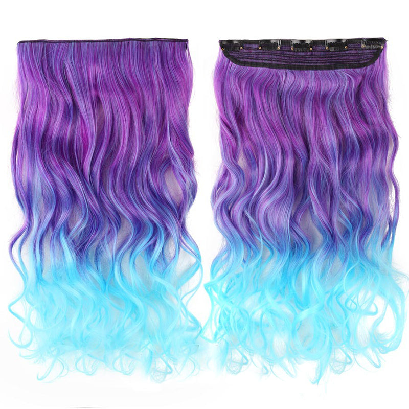 Women's Clip-In Ombre Hair Extensions 22 Inches Curly High-Temperature Fiber 31