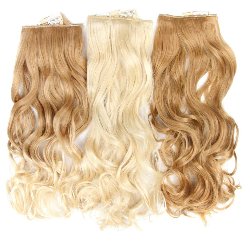 Women's Clip-In Ombre Hair Extensions 22 Inches Curly High-Temperature Fiber 4