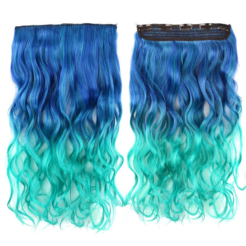 Women's Clip-In Ombre Hair Extensions 22 Inches Curly High-Temperature Fiber 6