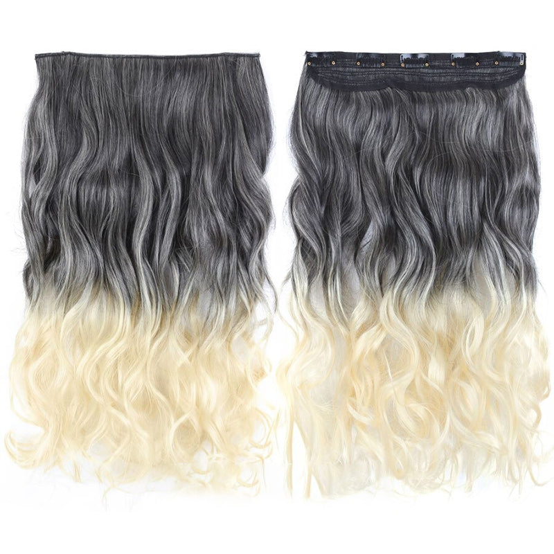 Women's Clip-In Ombre Hair Extensions 22 Inches Curly High-Temperature Fiber 7
