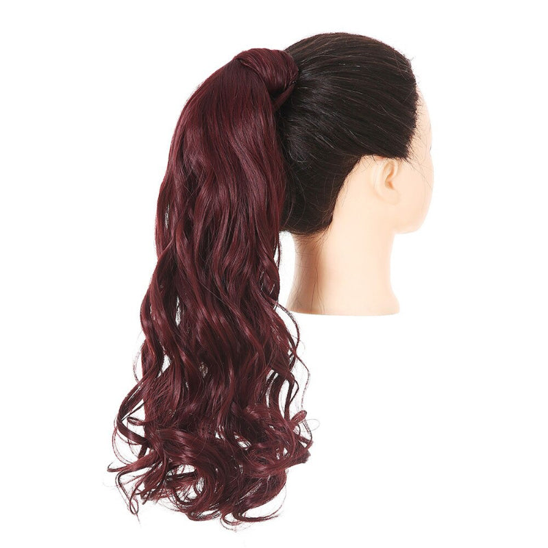 Women's Clip-In Ponytail Extension Kinky Curly 22 Inch High-Temperature Fiber 45