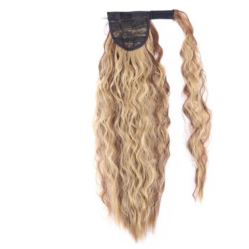 Women's Clip-In Ponytail Hair Extension Brown Synthetic Long Corn Waves 29