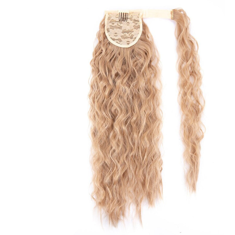 Women's Clip-In Ponytail Hair Extension Brown Synthetic Long Corn Waves 38