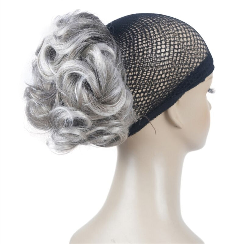 Women's Clip-On Hair Extensions Buns Natural Wave High-Temperature Fiber 0