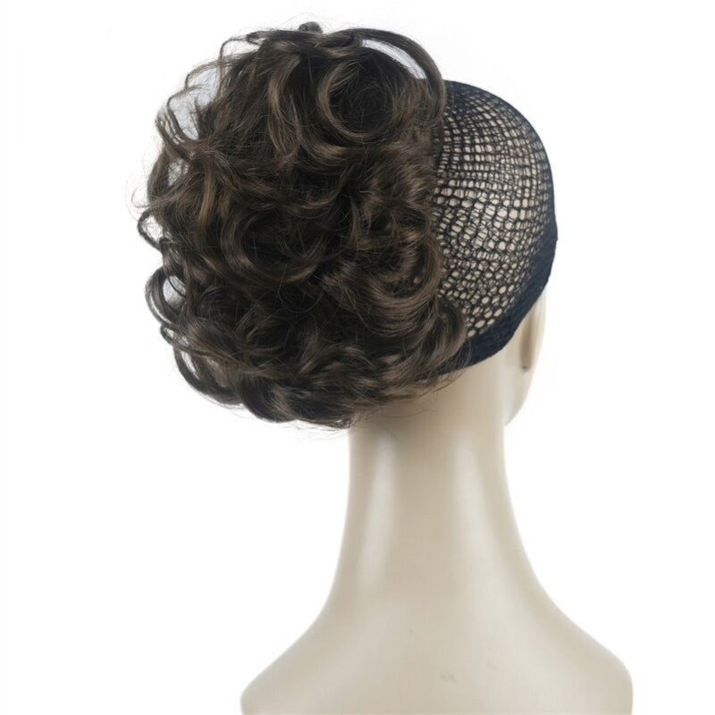 Women's Clip-On Hair Extensions Buns Natural Wave High-Temperature Fiber 10