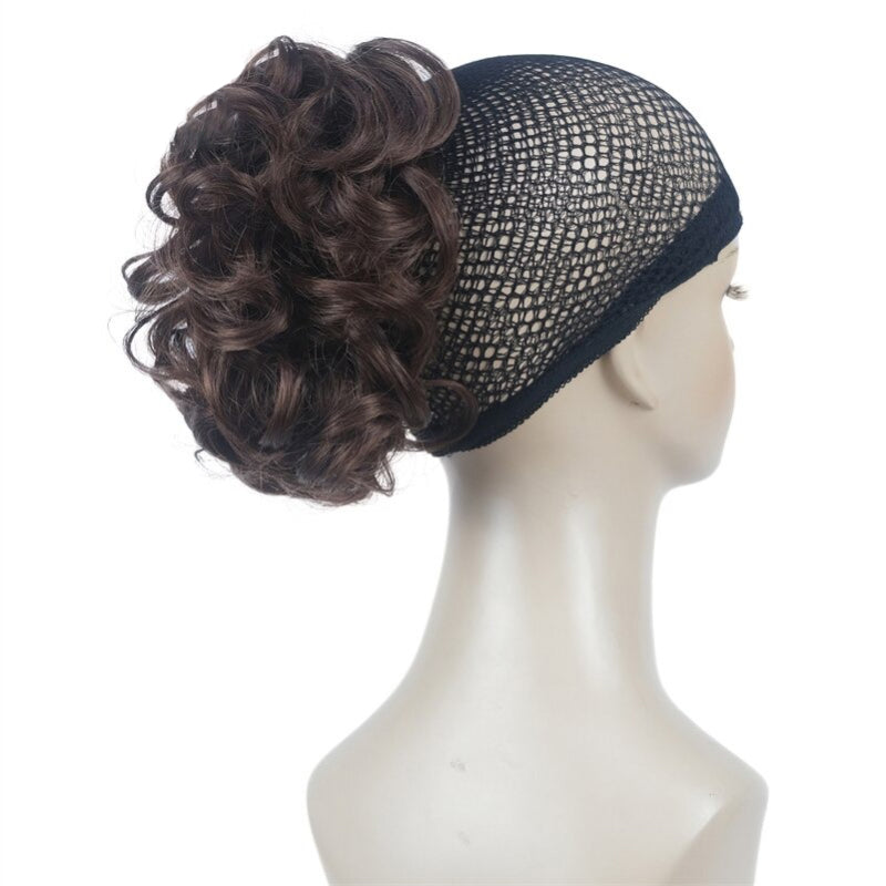 Women's Clip-On Hair Extensions Buns Natural Wave High-Temperature Fiber 20