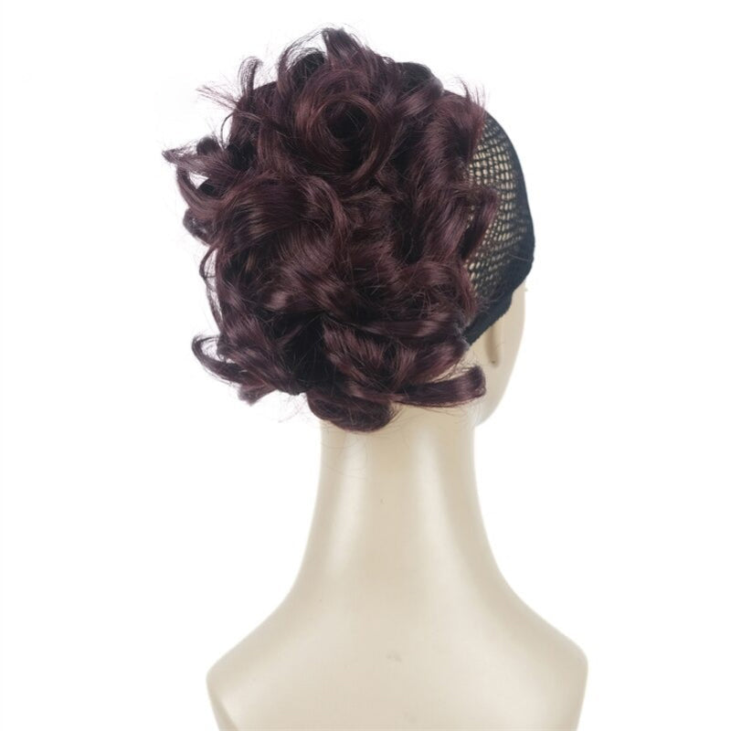 Women's Clip-On Hair Extensions Buns Natural Wave High-Temperature Fiber 22
