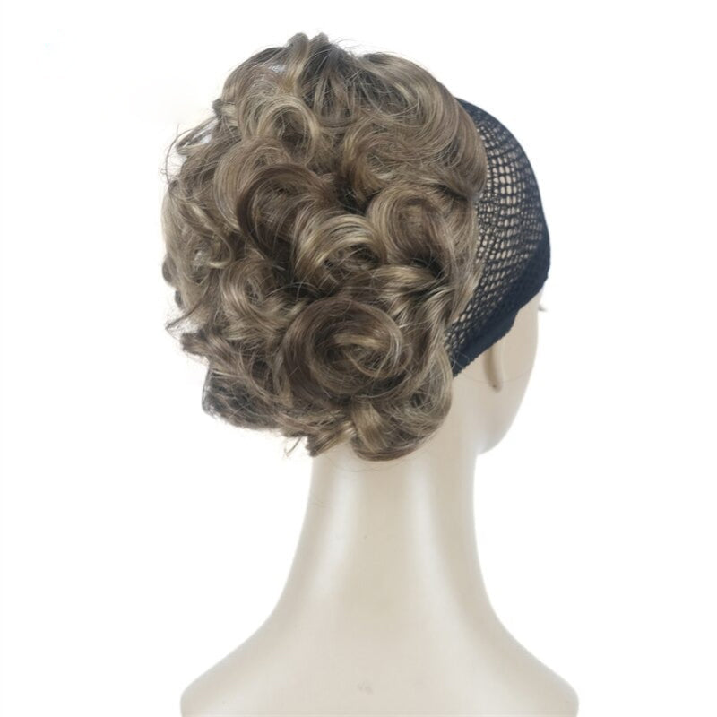 Women's Clip-On Hair Extensions Buns Natural Wave High-Temperature Fiber 25