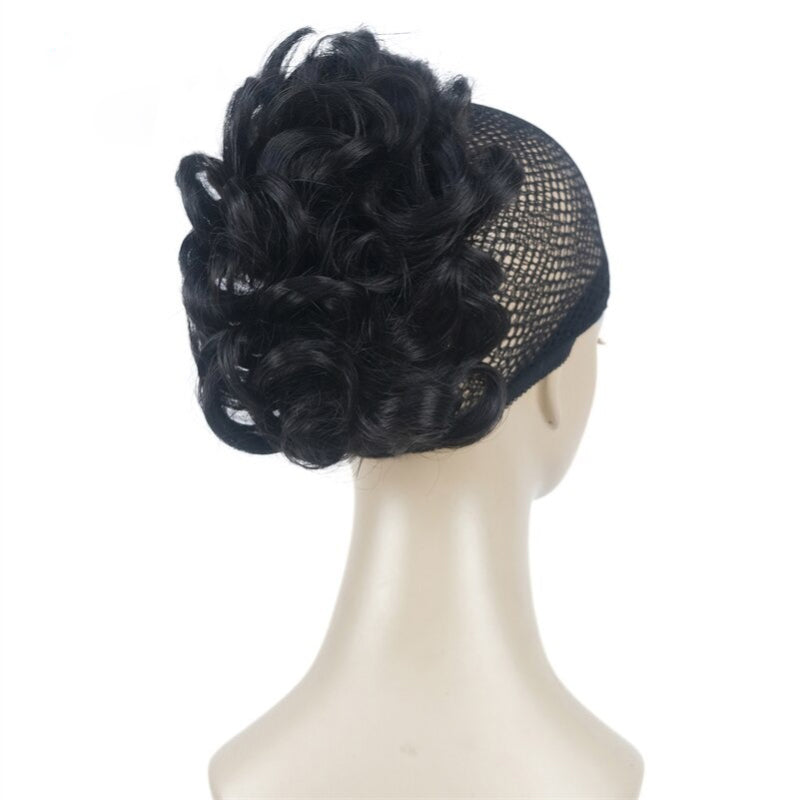 Women's Clip-On Hair Extensions Buns Natural Wave High-Temperature Fiber 35